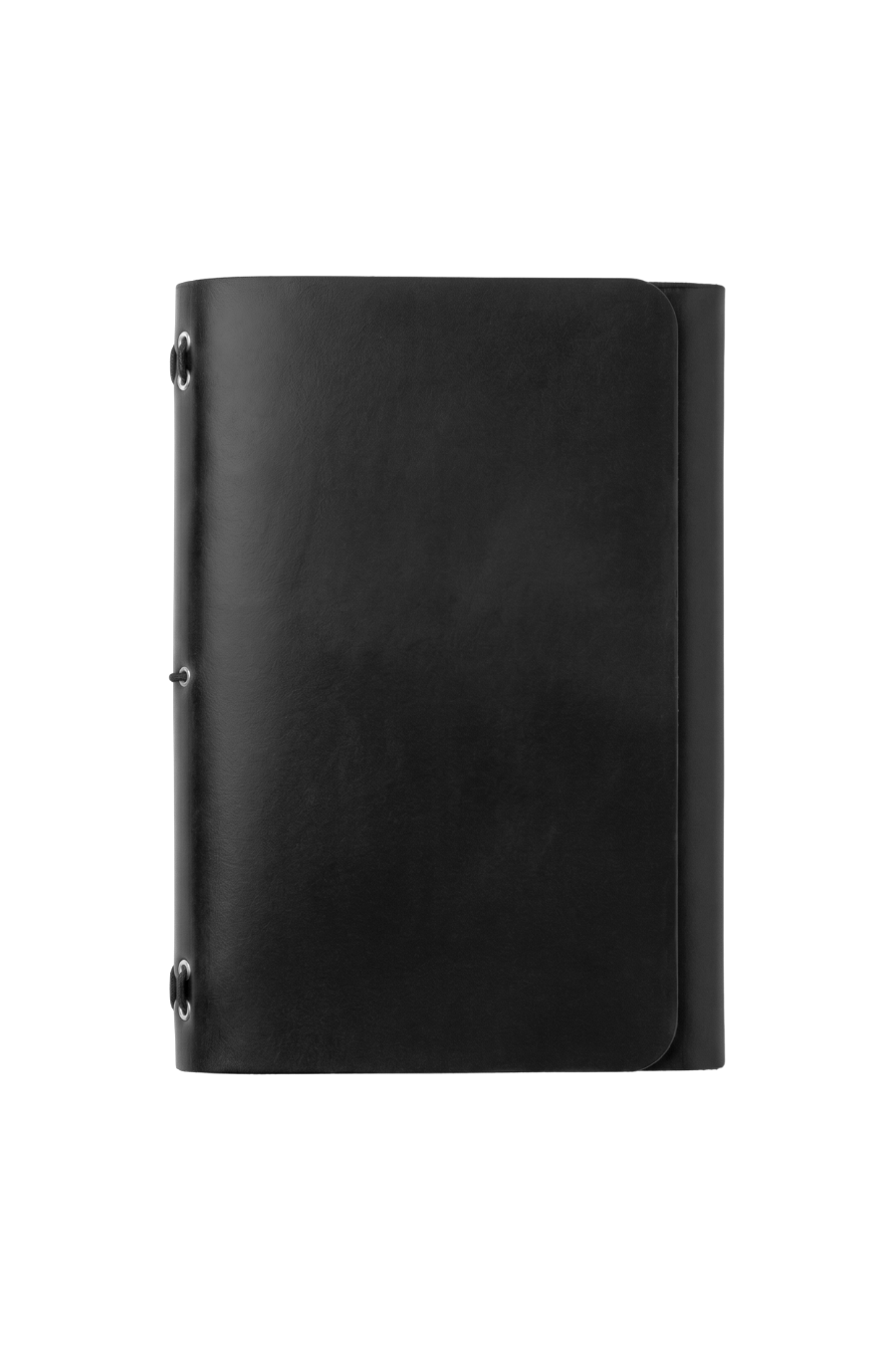 Genuine A5 leather trifold traveler's journal in Vintage Black - the detour diaries