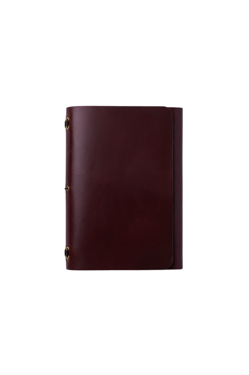 Genuine A6 leather trifold traveler's journal in Merlot - the detour diaries